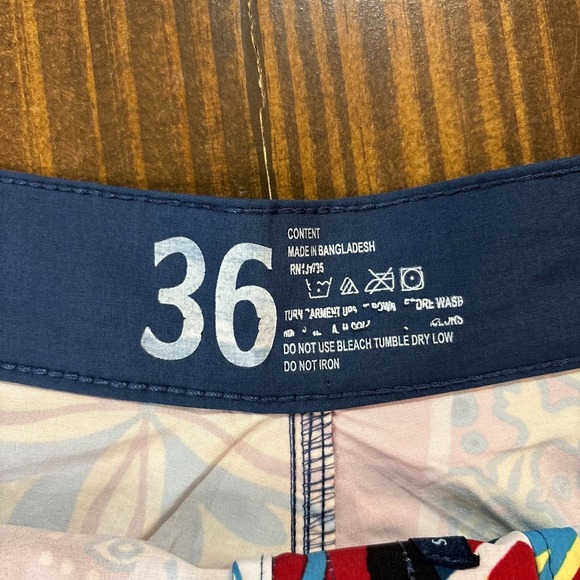 MARGARITAVILLE Mens Swim Trunks Board Shorts 36 Multicolor Patchwork Print - Picture 6 of 10